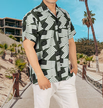 Load image into Gallery viewer, Patriotic American Flag Printed Hawaiian Beach Shirts For Men Black P00045