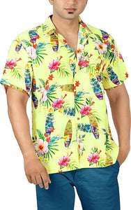 Men's Tropical Floral Printed Hawaiian Beach Shirt