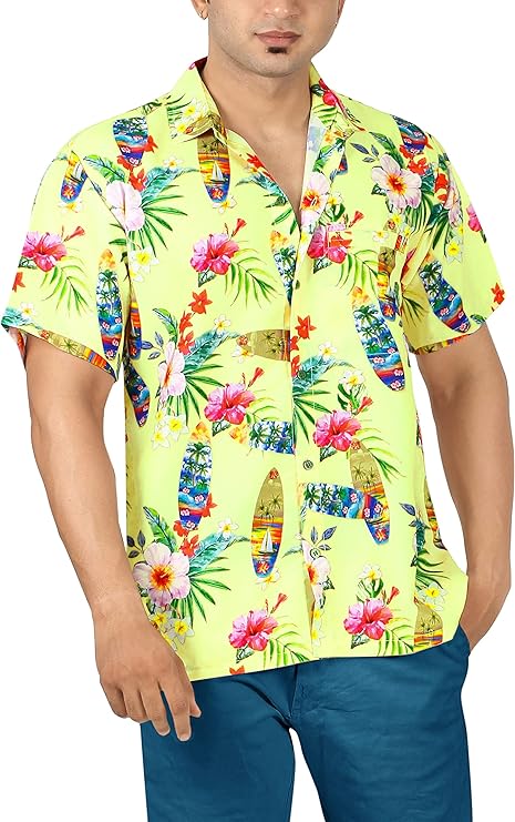 Men's Tropical Floral Printed Hawaiian Beach Shirt
