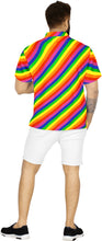 Cargar imagen en el visor de la galería, LA LEELA Men's Hawaiian Shirt LGBT Multicoloured P00099