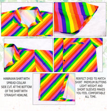 Cargar imagen en el visor de la galería, LA LEELA Men's Hawaiian Shirt LGBT Multicoloured P00099
