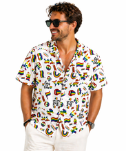 Load image into Gallery viewer, LA LEELA Men's Hawaiian Shirt LGBT White,Pride P00148