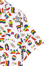 Cargar imagen en el visor de la galería, LA LEELA Men's Hawaiian Shirt LGBT White,Pride P00148
