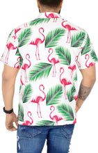 Cargar imagen en el visor de la galería, HAPPY BAY Men's Holiday Beach Shirts White,Bird Leaf P00174