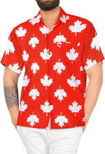 Load image into Gallery viewer, Patriotic American Flag Printed Hawaiian Beach Shirts For Men Red Tree P00215