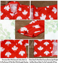 Load image into Gallery viewer, Patriotic American Flag Printed Hawaiian Beach Shirts For Men Red Tree P00215