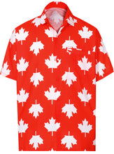 Load image into Gallery viewer, Patriotic American Flag Printed Hawaiian Beach Shirts For Men Red Tree P00215