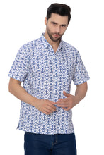 Load image into Gallery viewer, Sail Into Style White Anchor-Printed Rayon Men's Shirt P00344