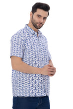 Load image into Gallery viewer, Sail Into Style White Anchor-Printed Rayon Men's Shirt P00344