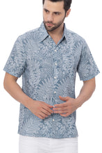 Load image into Gallery viewer, LA LEELA Mens Hawaiian Shirts White Tropical Leafs P00372