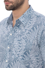 Load image into Gallery viewer, LA LEELA Mens Hawaiian Shirts White Tropical Leafs P00372