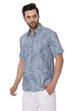 Load image into Gallery viewer, LA LEELA Mens Hawaiian Shirts White Tropical Leafs P00372