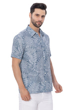 Load image into Gallery viewer, LA LEELA Mens Hawaiian Shirts White Tropical Leafs P00372