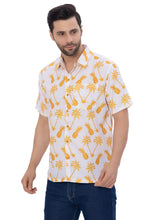 Load image into Gallery viewer, HAPPY BAY Mens Hawaiian Linen Effect Shirts Mustard Pineapple P00389