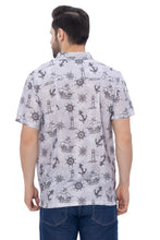 Load image into Gallery viewer, LA LEELA Mens Hawaiian Shirts Ocean Grey P00392