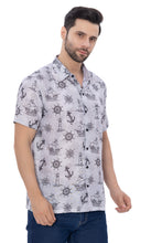 Load image into Gallery viewer, LA LEELA Mens Hawaiian Shirts Ocean Grey P00392
