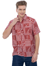 Load image into Gallery viewer, HAPPY BAY Linen Effect Mens Shirts Red Landscape P00406