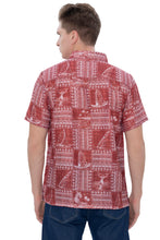 Load image into Gallery viewer, HAPPY BAY Linen Effect Mens Shirts Red Landscape P00406