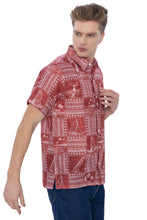 Load image into Gallery viewer, HAPPY BAY Linen Effect Mens Shirts Red Landscape P00406