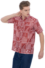 Load image into Gallery viewer, HAPPY BAY Linen Effect Mens Shirts Red Landscape P00406