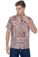 Cargar imagen en el visor de la galería, LA LEELA Mens Hawaiian Shirts Tropical Brown P00414