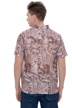 Cargar imagen en el visor de la galería, LA LEELA Mens Hawaiian Shirts Tropical Brown P00414