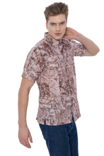Cargar imagen en el visor de la galería, LA LEELA Mens Hawaiian Shirts Tropical Brown P00414
