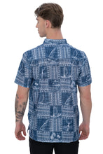 Load image into Gallery viewer, HAPPY BAY Linen Effect Mens Shirts Blue Landscape P00415