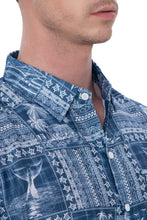 Load image into Gallery viewer, HAPPY BAY Linen Effect Mens Shirts Blue Landscape P00415