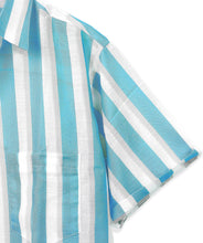 Load image into Gallery viewer, LA LEELA Mens Hawaiian Shirts Stripes White P00417