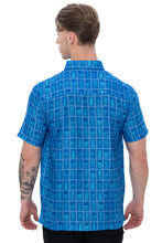 Load image into Gallery viewer, HAPPY BAY Linen Effect Mens Shirts Blue Pineapple P00424