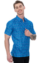 Load image into Gallery viewer, HAPPY BAY Linen Effect Mens Shirts Blue Pineapple P00424