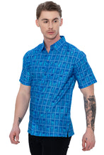 Load image into Gallery viewer, HAPPY BAY Linen Effect Mens Shirts Blue Pineapple P00424