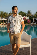 Cargar imagen en el visor de la galería, LA LEELA Mens Hawaiian Shirts Large Palm Tree White P00438