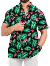 Load image into Gallery viewer, LA LEELA Mens Hawaiian Shirts Large Colorful Floral P00474