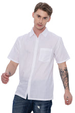 Load image into Gallery viewer, HAPPY BAY Mens Hawaiian Shirts Plain White P00487
