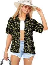 Load image into Gallery viewer, HAPPY BAY Womens Beach Hawaiian Black Anchor P00546