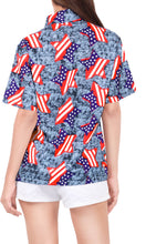 Load image into Gallery viewer, HAPPY BAY Women's Hawaiian Shirt Stars And Stripes P00560
