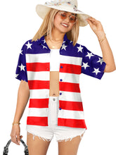 Load image into Gallery viewer, Women's Patriotic 4th of July American Flag Shirts P00593