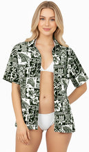 Load image into Gallery viewer, HAPPY BAY Womens Beach Hawaiian Black Tropical P00595