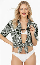 Load image into Gallery viewer, HAPPY BAY Womens Beach Hawaiian Black Tropical P00595