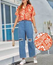 Load image into Gallery viewer, HAPPY BAY Womens Beach Hawaiian Red Tropical P00606