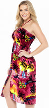 Load image into Gallery viewer, LA LEELA Women's Tube Dress Boho Midi Top One Size Pink Palm Tree P00667