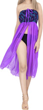 Cargar imagen en el visor de la galería, LA LEELA Women's Summer Boho Beach Halter Smocked Mini Swing Dress Tube Top Strapless Dresses for Women One Size Berry, Slit Plain P00686