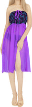 Cargar imagen en el visor de la galería, LA LEELA Women's Summer Boho Beach Halter Smocked Mini Swing Dress Tube Top Strapless Dresses for Women One Size Berry, Slit Plain P00686