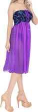 Cargar imagen en el visor de la galería, LA LEELA Women's Summer Boho Beach Halter Smocked Mini Swing Dress Tube Top Strapless Dresses for Women One Size Berry, Slit Plain P00686