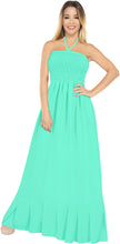 Load image into Gallery viewer, LA LEELA Long Maxi Solid Color Halter Neck Tube Dress For Women Everyday Casual P00728