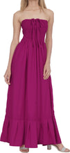Load image into Gallery viewer, LA LEELA Long Maxi Solid Color Halter Neck Tube Dress For Women Everyday Casual P00732
