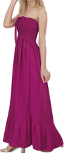 Load image into Gallery viewer, LA LEELA Long Maxi Solid Color Halter Neck Tube Dress For Women Everyday Casual P00732