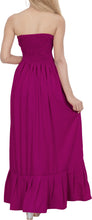 Load image into Gallery viewer, LA LEELA Long Maxi Solid Color Halter Neck Tube Dress For Women Everyday Casual P00732